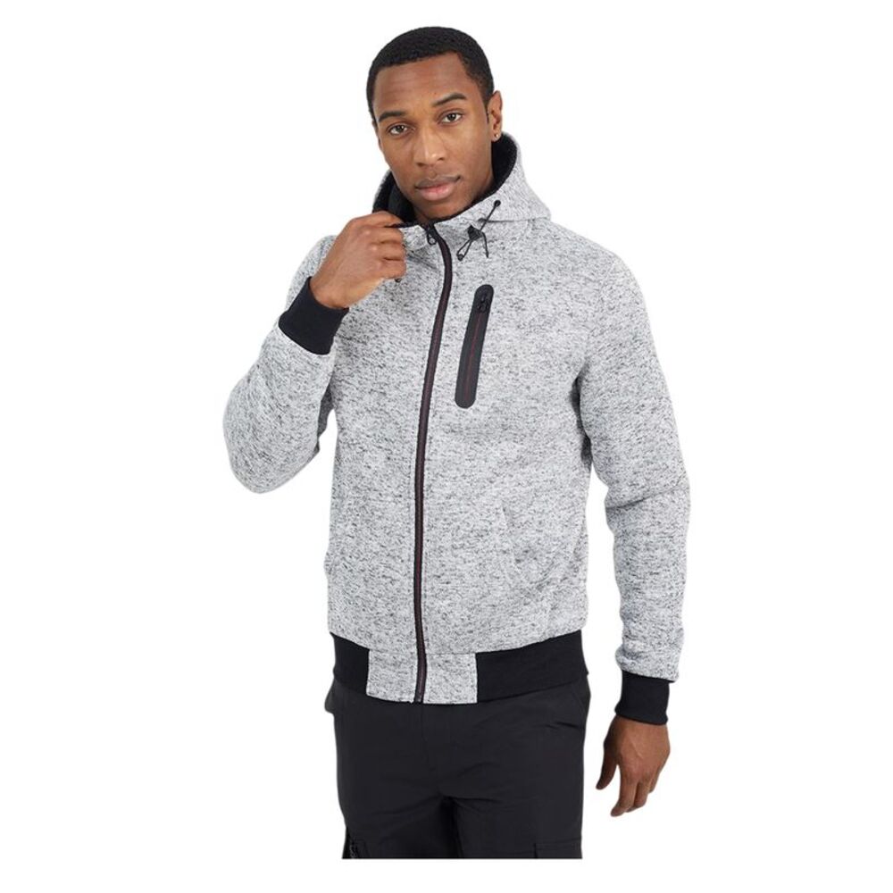 Brave Soul Mens Grindle Long-Sleeved Full Zip Hoodie / Black/Jet Black